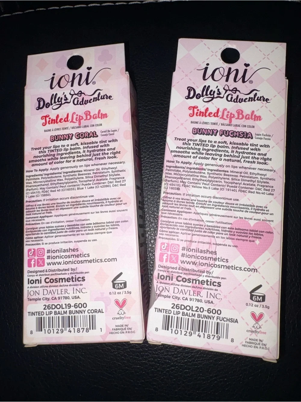 Tinted Lip Balm Duo — Bunny Coral & Bunny Fuchsia